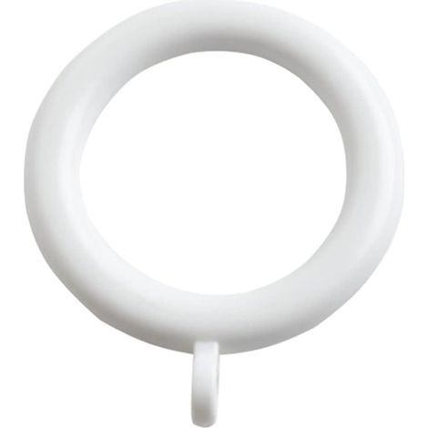 Set di 24 anelli in plastica bianca per asta per tende, 35 mm/diametro esterno 42 mm