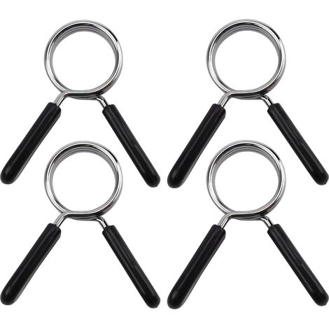Pince Musculation - 4 Pièces - Acier Et ABS - Stop Disque 30mm - Pour Haltères Et Barres - Noir (1/5)