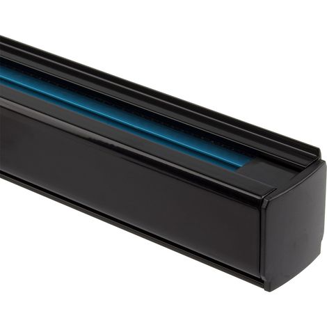 Rail Triphasé Encastrable pour Spots LED 1 Mètre Noir