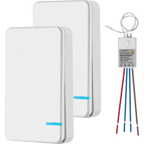 Mini wireless switch with receiver and LED display - For outdoor 400 m and indoor 40 m - Quick on / off - Without cable installation - RF 433 MHz (1/5)