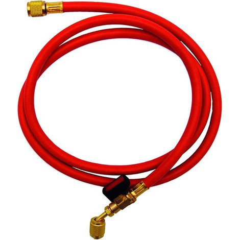 Tubo flessibile rosso con rubinetto a 45° - 5/16"SAE x 1/4" SAE per Vuoto e Carico 00000011664