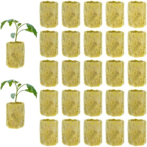 Laine de Roche Blocs 50 Pièces Cube de Laine de Roche Bouchons de Plantes en Laine de Roche Hydroponique Cubes de Laine de Roche Cube de Laine Roche (1/5)