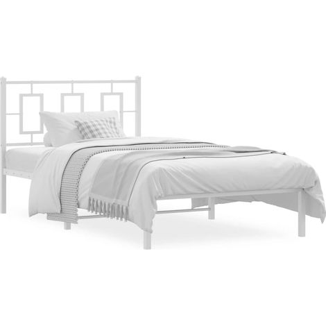 Maison Exclusive - Giroletto con Testiera Metallo Bianco 100x190 cm