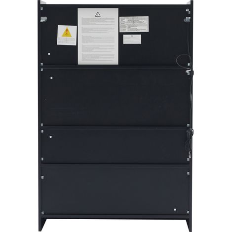 Schwarze LED-Vitrine mit Türen aus gehärtetem Glas, 120 x 80 x 35 cm, MODENUIT (1/5)