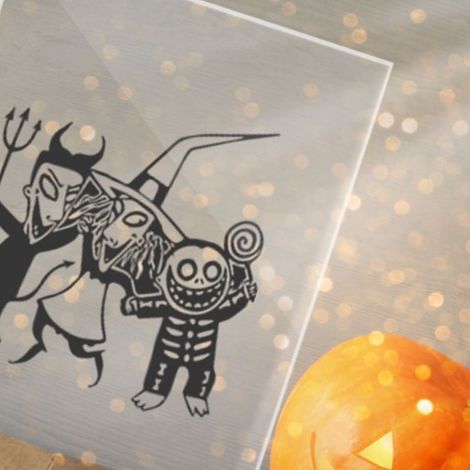 Décoration Murale Halloween Tableau Acrylique Transparent Motif Effrayant Peinture Artistique Thème Fête Maison 14x21cm CBS719X01 (1/4)