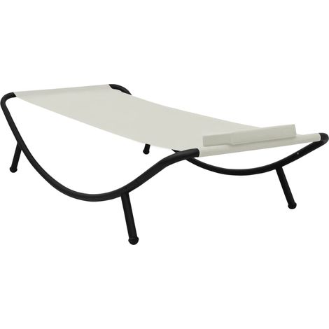 Lit Adulte,Lit de jardin Crème 200x90 cm Acier CWV58570 (1/5)