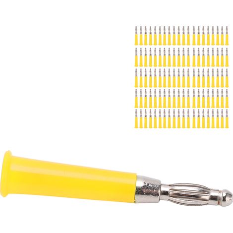 Kit de 100 Connecteurs Banane 4mm à Souder, Accessoires pour Matériel Électrique et Machines Jaunes J.10010 (1/5)