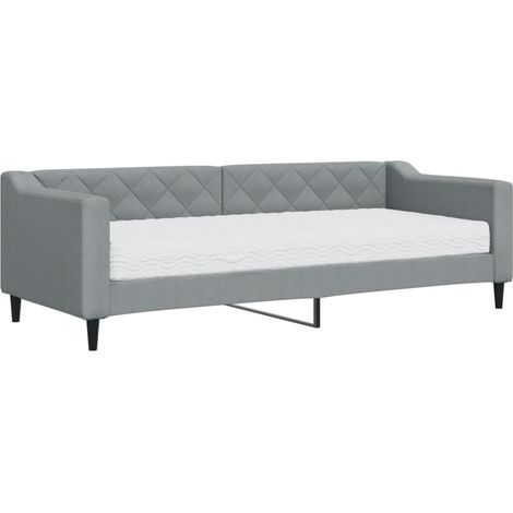 Maison Exclusive - Tagesbett mit Matratze Hellgrau 80x200 cm Stof (1/5)