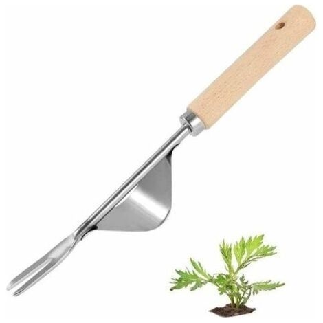 Dsherbeur manuel,Outil de Dsherbage La Main, Outil de Fourche Jardinage, Dsherbeur Main Jardin, Jardinage Durable Acier Inoxydable Extracteur Mauvaises Herbes Manuel pour Dsherber, l- (1/5)