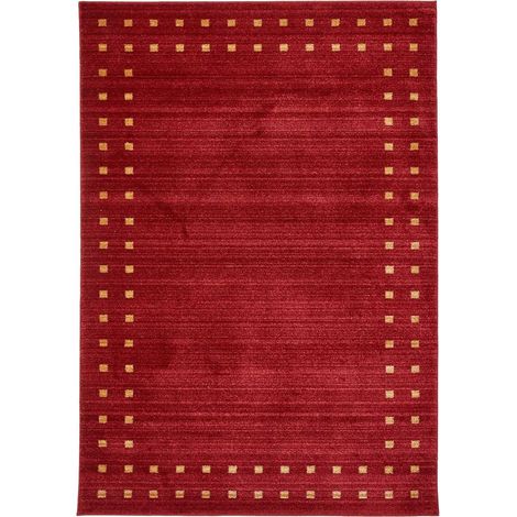 Tapis salon et chambre 60x95 rouge rectangle tissé motif simple CHOBAY 4