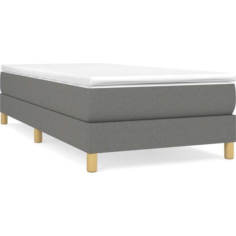 Maison Exclusive - Sommier à lattes de lit avec matelas Gris foncé 80x200 cm Tissu (1/5)