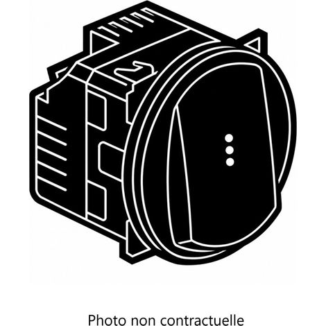 Interrupteur ou Va-Et-Vient Sans Neutre LEGRAND Céliane avec Témoin Intégré et Enjoliveur Noir - CN0016