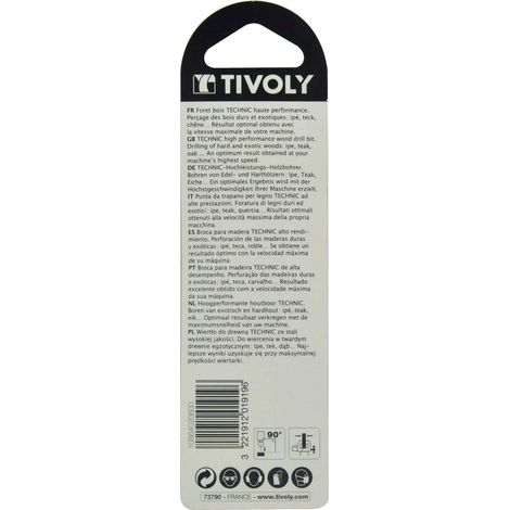 Tivoly • Punta per legno HSS - Affilatura punta Speed ​​- Gambo cilindrico graduato SLR, Ø6mm