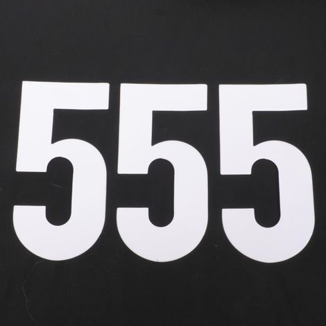 Lot de 3 stickers autocollant numéro course coloris blanc numéro
