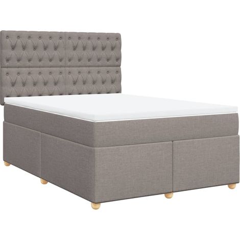 Maison Exclusive - Giroletto a Molle con Materasso Tortora 140x190 cm in Tessuto (1/5)