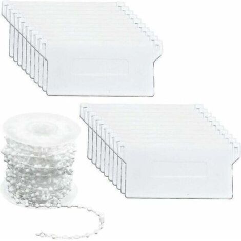 20 Pièces Stores Verticaux Poids Lattes Inférieures 89mm (3.5) x 10m Kit de Réparation de Store, Blanc (1/5)