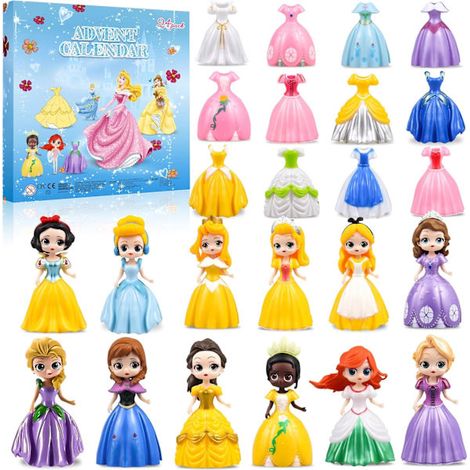 Calendrier de l'Avent Princesse 2025 avec jouets de relooking princesse pour filles, compte à rebours de 24 jours avant Noël, cadeaux de Noël créatifs pour enfants et adolescents (1/5)