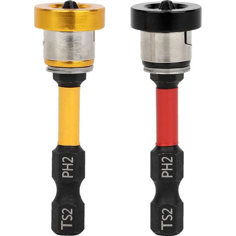 Lot de 2 Embouts PH2 Magnétiques 1/4" pour Placo - Embout Tournevis à Positionnement pour Plâtre et Cloisons Sèches - 50mm