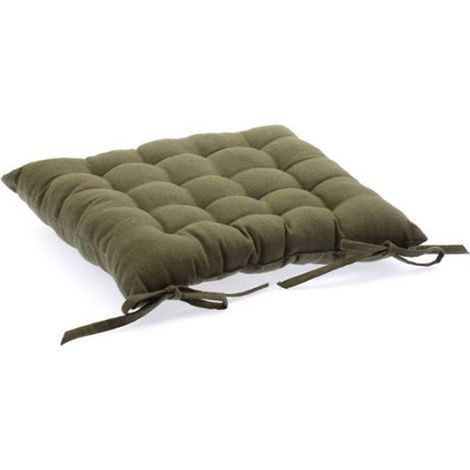Lot de 4 Coussins de chaise en coton Taupe, 38 x 38 cm -PEGANE-