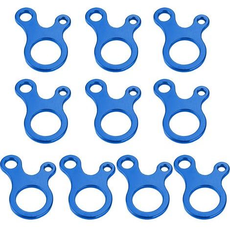 Lot de 10 attaches rapides à 3 trous pour corde de tente, boucle de fixation pour corde à vent (bleu) (1/5)