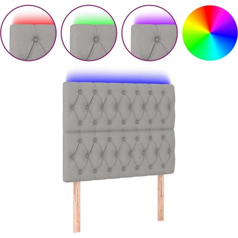 Maison Exclusive - Testiera a LED Grigio Chiaro 100x7x118/128 cm in Tessuto