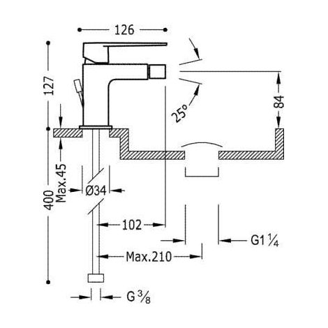 Rubinetto per bidet CLASS-TRES cromo monocomando