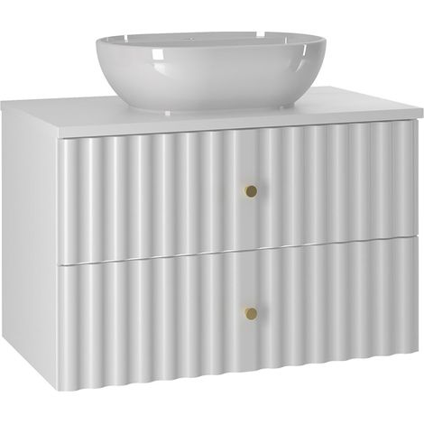 Waschtisch 80cm Izae mit 2 Schubladen, Weiß (1/5)
