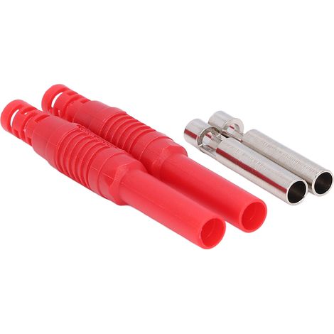 1 mm² Verlängerungs-Prüfkabel (weiblich-weiblich), Kontaktstecker aus Rotmessing J.70030, Messdraht mit Steckverbindern, 2er-Packung (1/5)