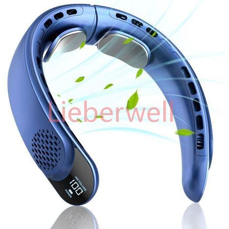Ventilateur de cou , PASSIONOVA , 4000mAh , Sans fil USB , 3 vitesses 360° , Affichage LED (1/4)