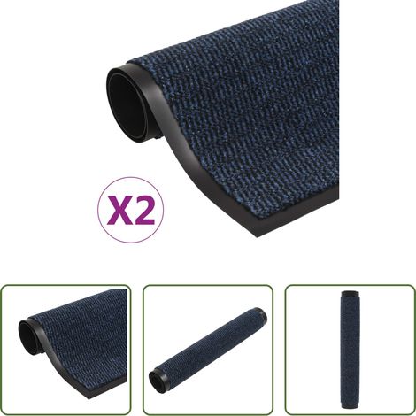 Schuhschutz -  Schmutzfangmatten 2 Stk. Rechteckig Getuftet 80x120cm Blau (1/5)