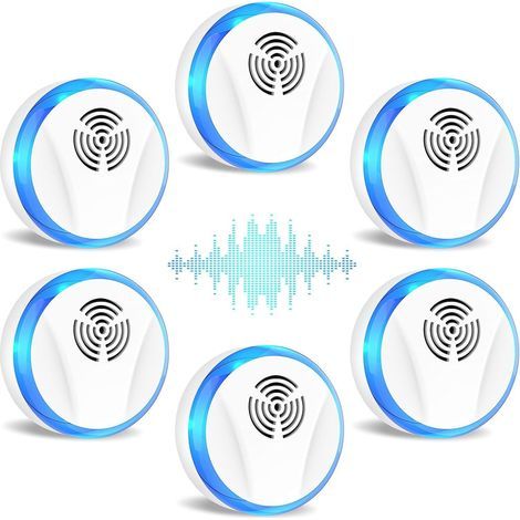 Dispositivo repellente per zanzare a ultrasuoni, confezione da 6, contro insetti, zanzare, formiche, ratti, riduce le zanzare in ambienti chiusi. (1/5)