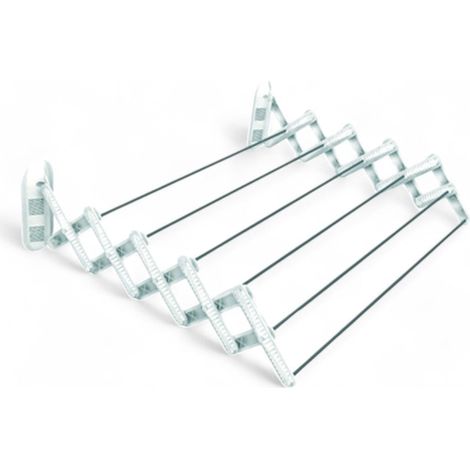 robusto tendedero extensible de aluminio anodizado y resina para baño lavandería garaje carga máx. 7 kg longitud 54 cm