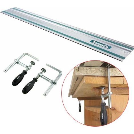 Makita Aluminum Plunge Saw Guide Rail 1.0m 1000mm 39"" SP6000 + Pair Clamps (1/4)