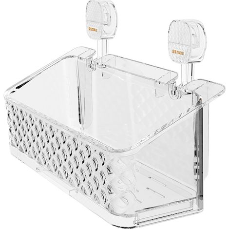 1 étagère de rangement à ventouses, grande capacité, fixation sans perçage, pour salle de bain et cuisine, surface lisse (1/5)
