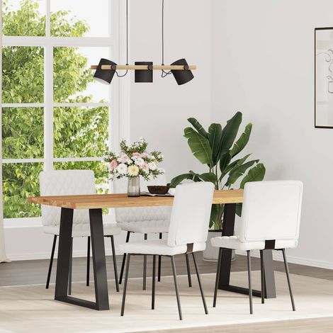 Maison Exclusive - Esszimmerstühle 4 Stk. Weiß Kunstleder