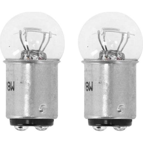 Lot de 2 ampoules 12V 23/8W BAY15D – Petit globe transparent pour feux arrière voiture, moto, remorque, tracteur (1/2)