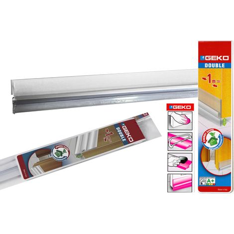 Geko Bajo Puerta Adhesivo PVC Perfil 1m x 38mm Transparente 1450/10