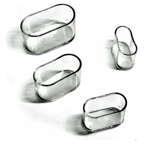 Chair Leg Covers Oval Silicone Furniture Leg Covers Floor Scratch Protector 8-24pcs Clear/24pcs 15x30mm (1/5)