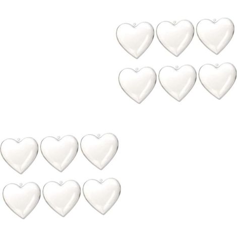 12pièces Boules Transparentes Forme De Cœur Décoratives à Remplir Ornements Accrochables pour Mariage Saint-Valentin Anniversaire Et Noël (1/5)