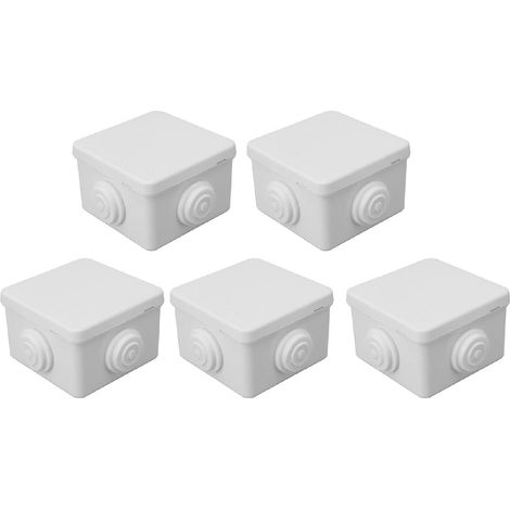 5 Pièces Boîte De Câble étanche en Plastique Bricolage Boîte De Connexion électrique Extérieure avec Prise en Caoutchouc IP55 Boîte De Fil De Jonction De Prise étanche (1/5)