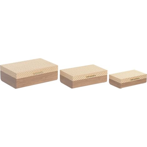 Caja Set 3 Madera 30X20X10 Marron (1/4)