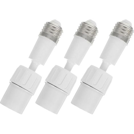Lot de 3 Adaptateurs de Douille E27 Flexibles en Plastique Blanc, Base de Lampe Étendue Réglable pour Éclairage à Domicile ou Dortoir (1/5)