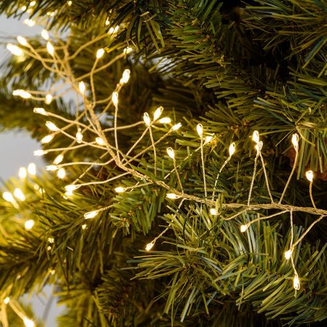 Luci di Natale catena luminosa cavo argento con micro led decorazione albero da esterno -Luce Fredda / 720 Led 6 m (1/4)