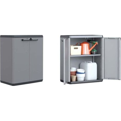 Keter niedriger Aufbewahrungsschrank mit 1 verstellbarem Regal 68x39x83