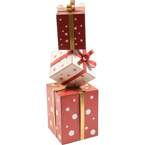 Decorazione 3 regali in metallo per decorazioni natalizie