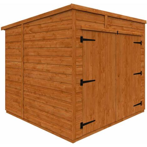 6x6 Flex Pent Bike Store 12mm Flex - L183.8 x W175 x H179.1 cm - Solid Wood/Softwood/Pine - Burnt Orange