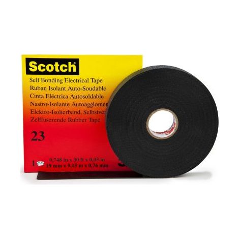 3M – Ruban auto-amalgamant noir 19mm x 9m – Résistant jusqu'à +90°C – Pour applications électriques et réparations – Force d'adhérence 14N/cm
