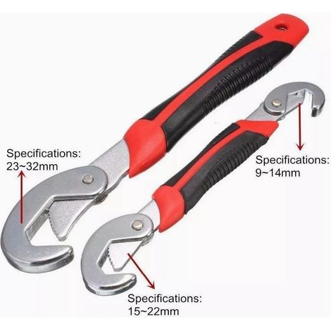 Clé universelle multifonctionnelle (lot de 2), clé à fourche autoserrante multi-tailles de 9 à 32 mm (1/5)