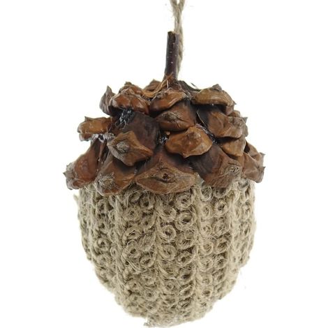 Riffelmacher Weihnachtsanhänger Eichel mit grobem Zapfenhut Ø ca. 6,5 cm
