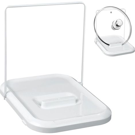 1PCS Durable Support Couvercle Casserole,Facile à Nettoyer Repose Cuillère Cuisine,Porte Couvercle Cuisine,Range Couvercle Casserole Porte Couvercle Convient aux Couvercles de 16 à 34cm (1/5)